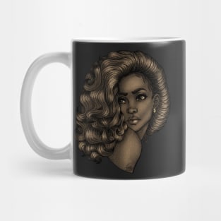 Woman looking over her shoulder Mug